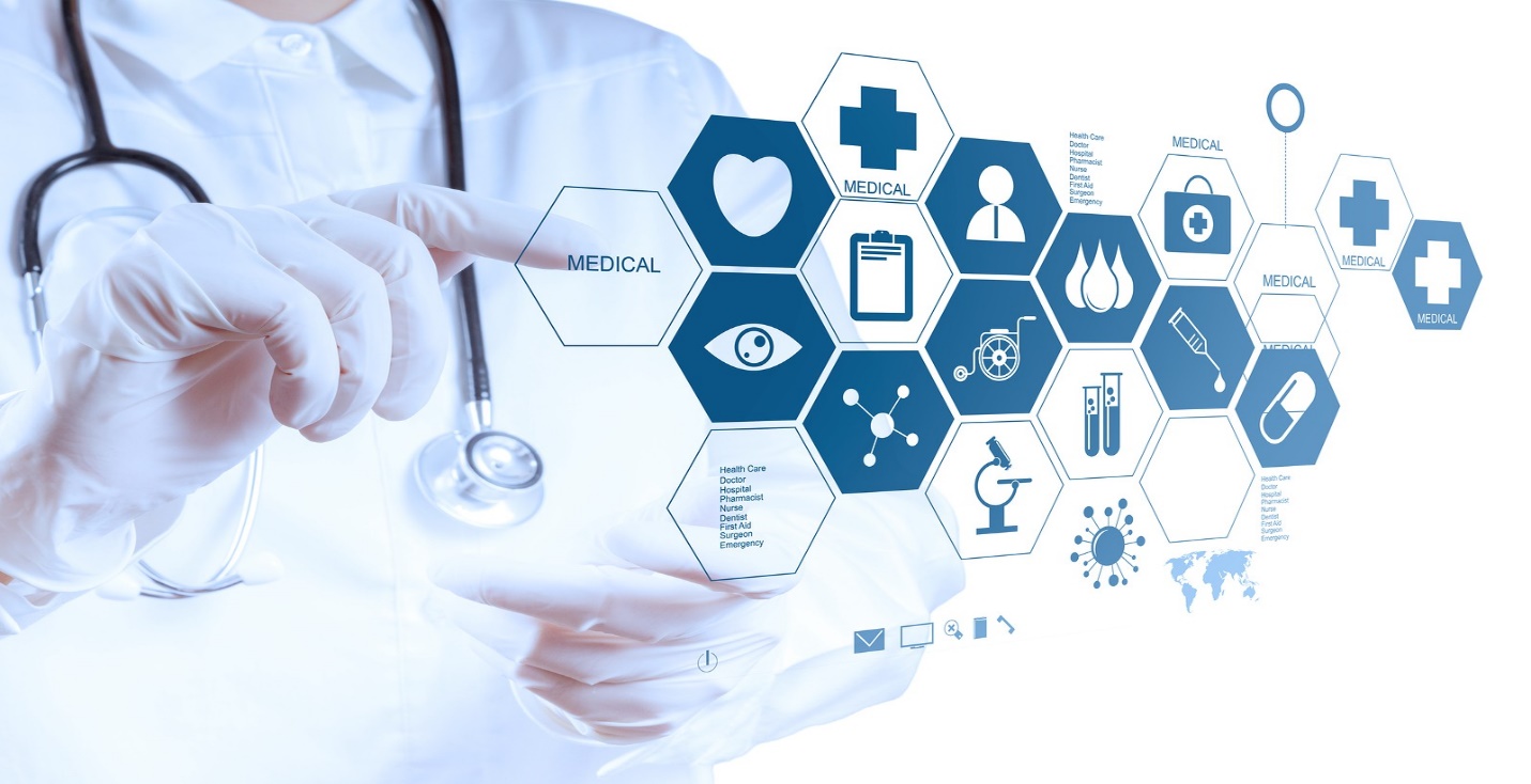 Healthcare professional using a connected medical information interface